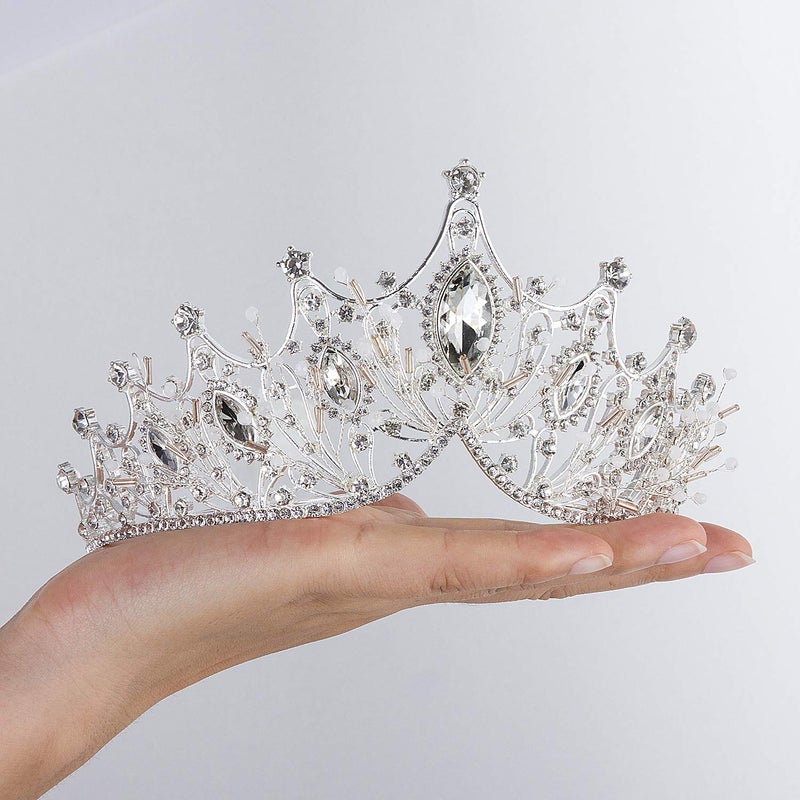 CROWN GUIDE Queen Crowns for Women, Pearl Crystal Crown Pageant Wedding Tiaras for Bride Costume with Gemstones - Image 5